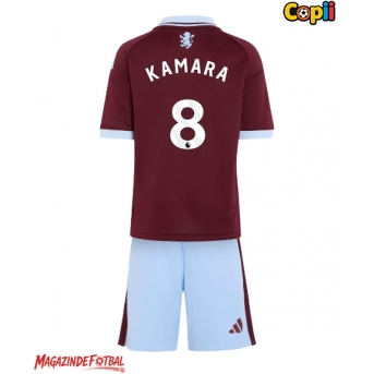 Aston Villa Boubacar Kamara #8 Echipament de Fotbal Replică 2026-27 Copii Acasa (+ Șorturi)